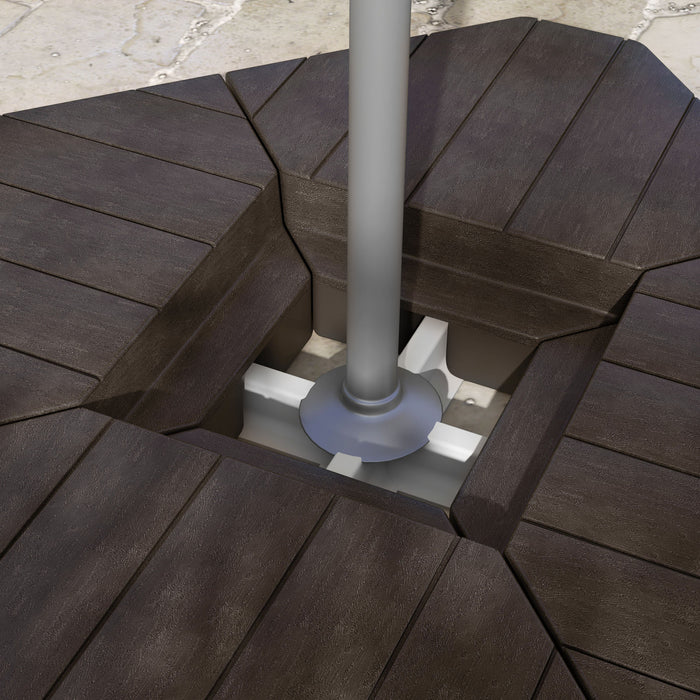 Outsunny Cantilever Umbrella Weights 132 lb. Water or 176 lb. Sand, Brown
