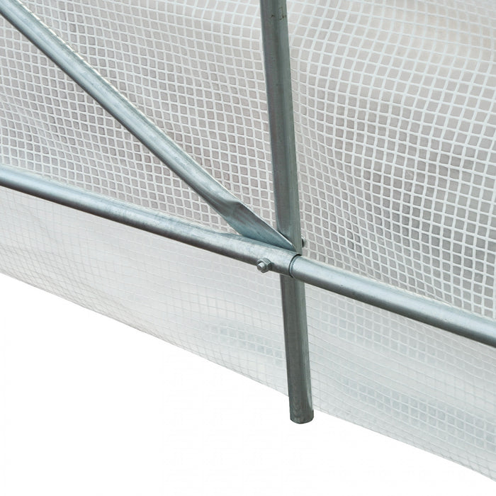 Outsunny 14.8x6.6x6.6ft Walk-in Tunnel Greenhouse Portable Garden Plant Growing Warm House With Door And Ventilation Window White