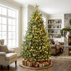 HOMCOM 6ft Prelit Christmas Tree, Easy Plug, Dual-Colour Lights, Hinged