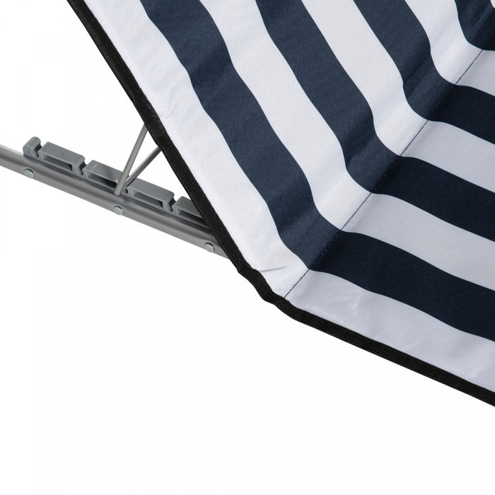 Outsunny 2 Pcs Folding Beach Lounge Chair W/ Pillow, Blue