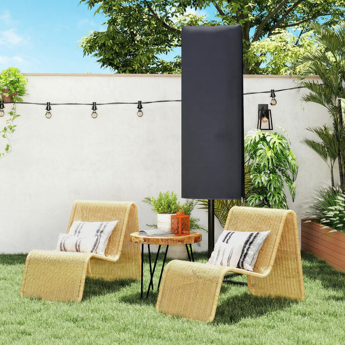 Outsunny Garden Parasol Cover, Outdoor Umbrella Cover with Zipper, Grey