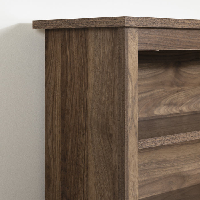 Yodi Mates Bed And Bookcase Headboard Set Natural Walnut - South Shore