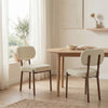 HOMCOM Upholstered Linen Fabric Dining Chairs, Kitchen Chairs, Beige