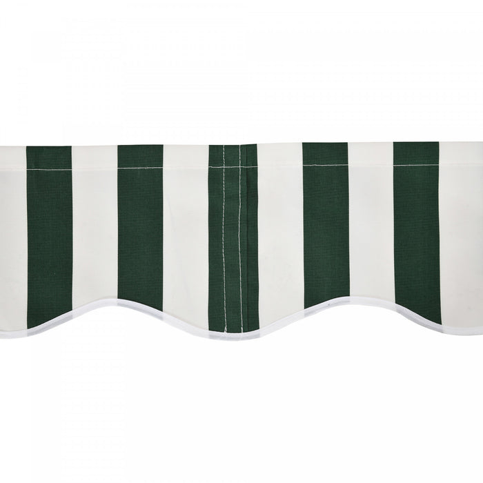 Outsunny 10' X 8' Retractable Awning Fabric Replacement Outdoor Sunshade Canopy Awning Cover, Uv Protection, Green And White