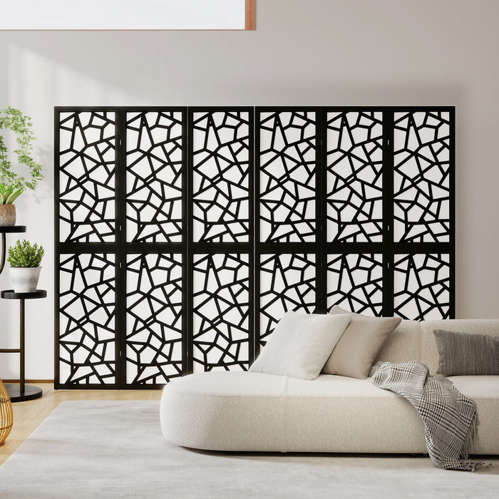 HOMCOM 6 Panel Room Divider, 5.6 FT Lightweight Privacy Screen, Black