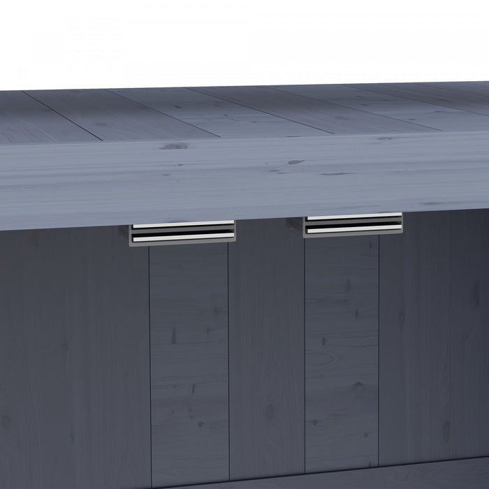 Outsunny Outdoor Potting Bench With Storage, Wheels, Grey