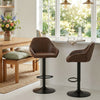 HOMCOM Adjustable Bar Stools Set of 2, Swivel Barstool W/ Footrest Coffee