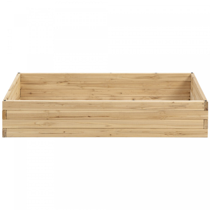 Outsunny 47\" X 24\" X 9\" Raised Garden Bed, Outdoor Wooden Planter Box For Growing Vegetables, Flowers, Fruits, Herbs, And Succulents, Easy Assembly