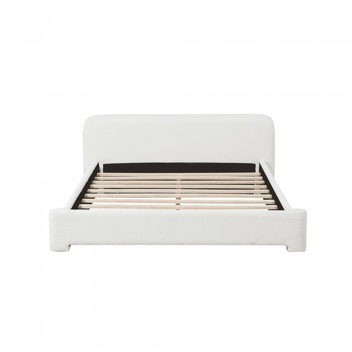 Joyce Comfortable and Stylish Bedroom Upholstered Bed,Queen Size,White Queen Bed
