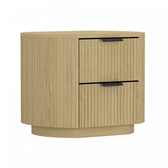 Olivia Modern 27\" Nightstand in Natural Oak (2-Drawer)
