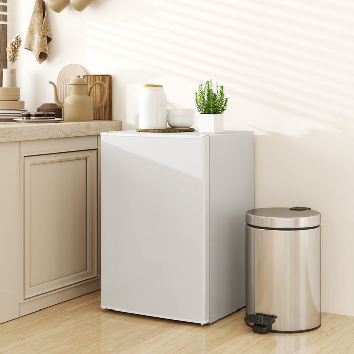 HOMCOM 2.5 Cu Ft Mini Fridge with Freezer, Small Refrigerator, White