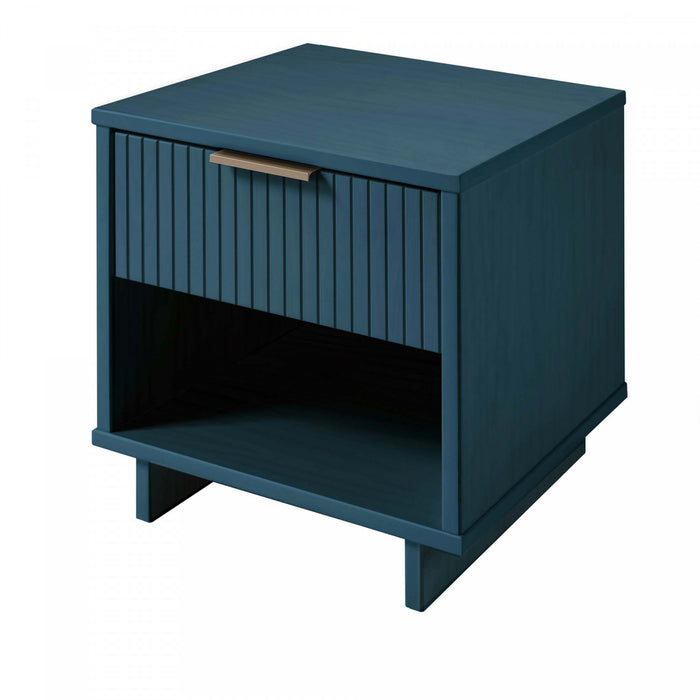 Granville Modern 18\" Nightstand in Midnight Blue (1-Drawer) - Set of 2