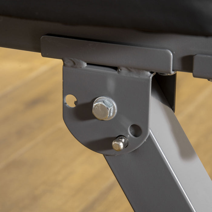 Soozier Adjustable Weight Bench, Foldable Bench Press With Barbell Rack And Dip Station For Home Gym, Strength Training Multiuse Workout Bench, Black And Grey