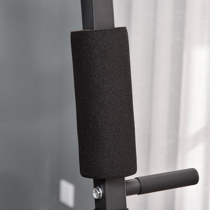 Soozier Multifunction Home Gym Equipment, Strength Training Workout Station With 100lbs Weight Stack For Lat Pulldown, Leg Extensions, Preacher Bicep Curls, Triceps Pulldowns, Chest Press