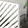 Outsunny Metal Privacy Screen W/ Expansion Screws Outdoor Divider, White