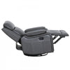 Marlow 37 in. Leather Match Swivel Glider Manual Recliner - Charcoal | Fauteuil inclinable manuel pivotant a mouvement coulissant Marlow de 37 po en cuir assorti - Charbon