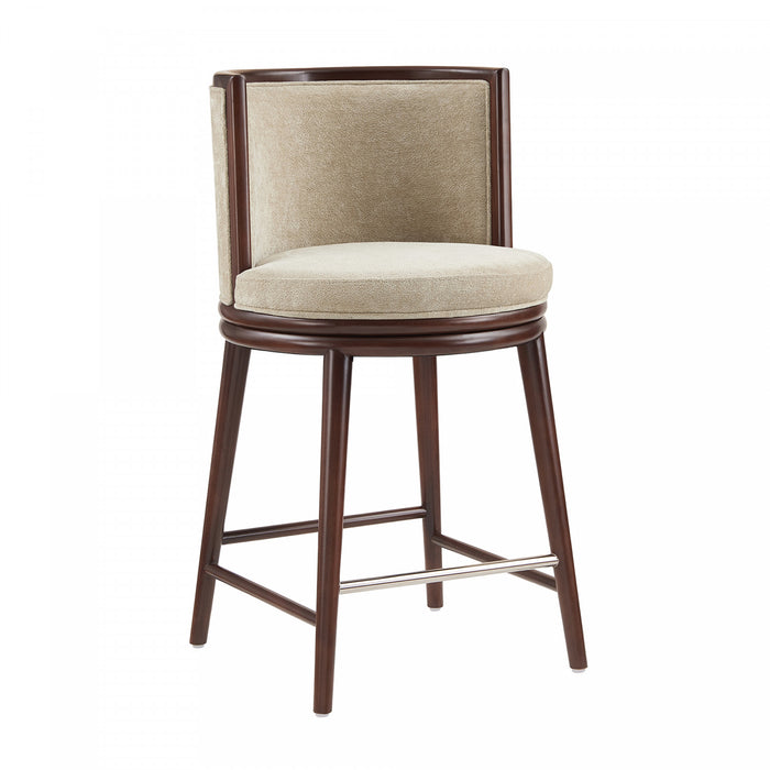 Evalyn Modern Wood Upholstered Counter Stool in Natural - Set of 2