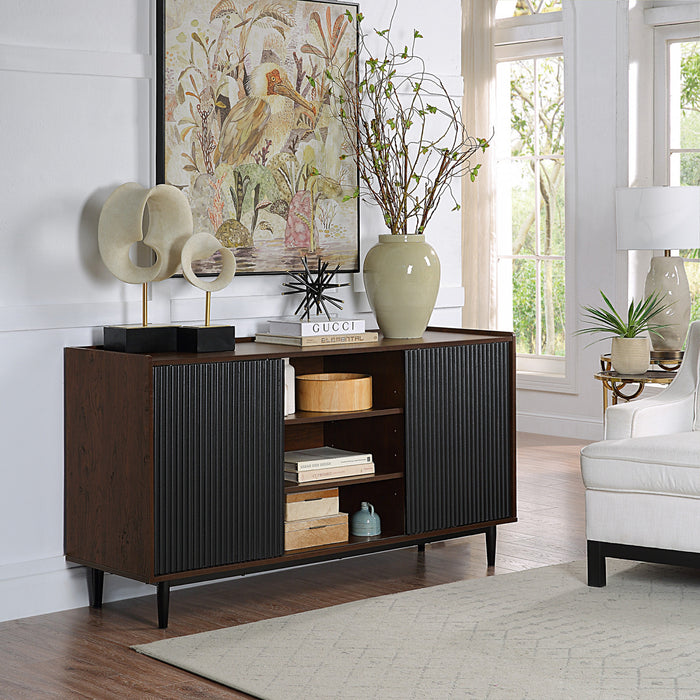 Duane Mid-Century Modern 4-Piece Living Room Set in Black