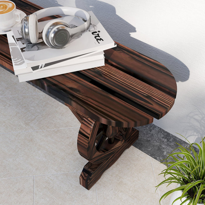 Outsunny 2-person Outdoor Bench With Wagon Wheel Legs, Wooden Garden Bench