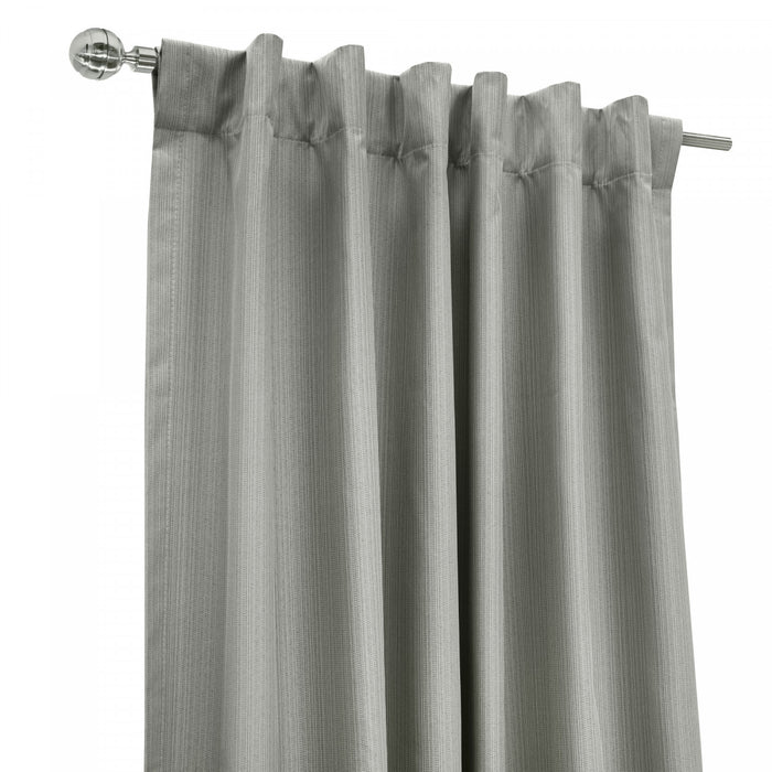 Thermaplus Brooklyn Grey Blackout Dual Header Curtain Panel - 52 x 108
