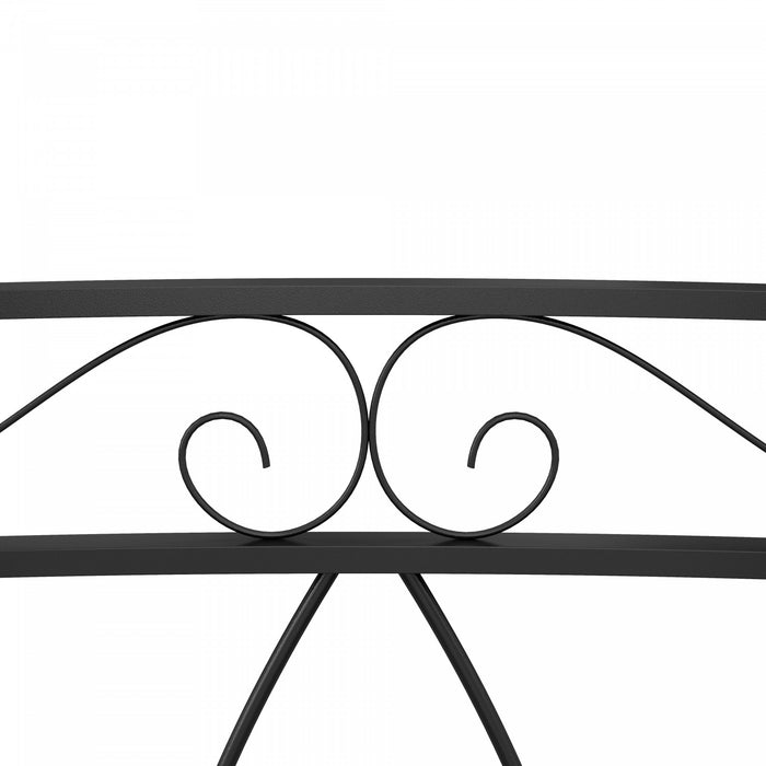 Outsunny 8' Metal Arch Garden Bridge With Siderails, Pond Bridge, Black