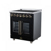 Forno Massimo 30 Inch French Door Electric range, 5 radiant burners, 4.32 cu.ft., Black - FFSEL6955-30BLK Electric Range | Cuisiniere electrique Massimo de 30 po a portes francaises, 5 foyers, 4,32 pi³, noir – FFSEL6955-30BLK