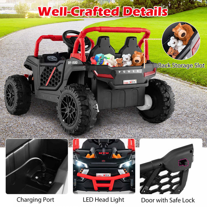 Costway 12v Kids Ride On Truck With Parental Remote 3 Speeds & Reverse Forward Function Red