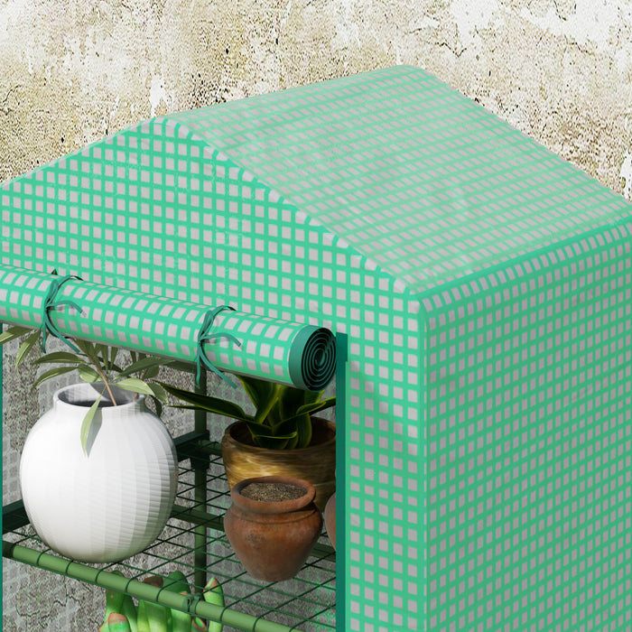 Outsunny 3 Tier Mini Greenhouse, Small Greenhouse With Pe Cover, Green