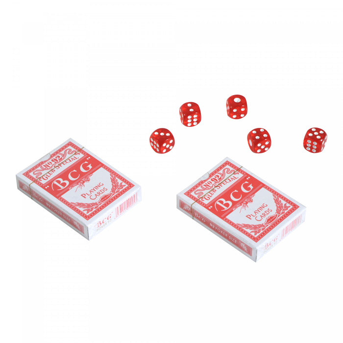Soozier High Quality 11.5 gram Poker Chips Set with Silver Aluminum Case, 500 Striped Dice 2 Decks of Cards