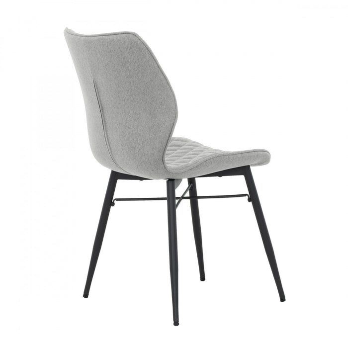 Rourke Taupe Diamond-Quilted Armless Accent Chair with Black Metal Legs (Set of 2)
