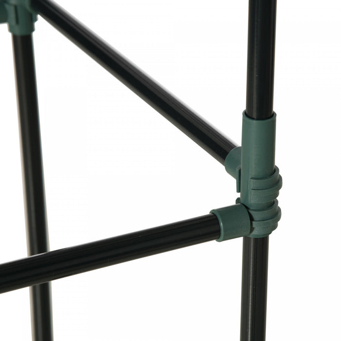 Outsunny Raised Garden Bed with 2 Trellis Tomato Cages, Light Green