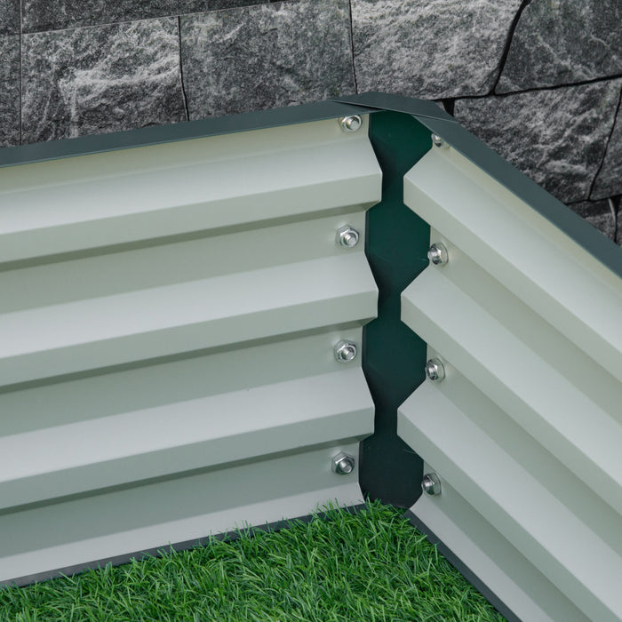 Outsunny 4' X 4' X 1' Raised Garden Bed Box With Weatherized Steel Frame For Vegetables, Flowers, & Herbs, Green