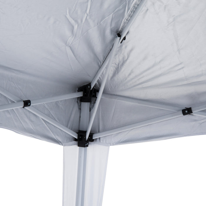 Outsunny 8' X 8' Pop Up Canopy Foldable Outdoor Canopy Tent W/ Bag, White