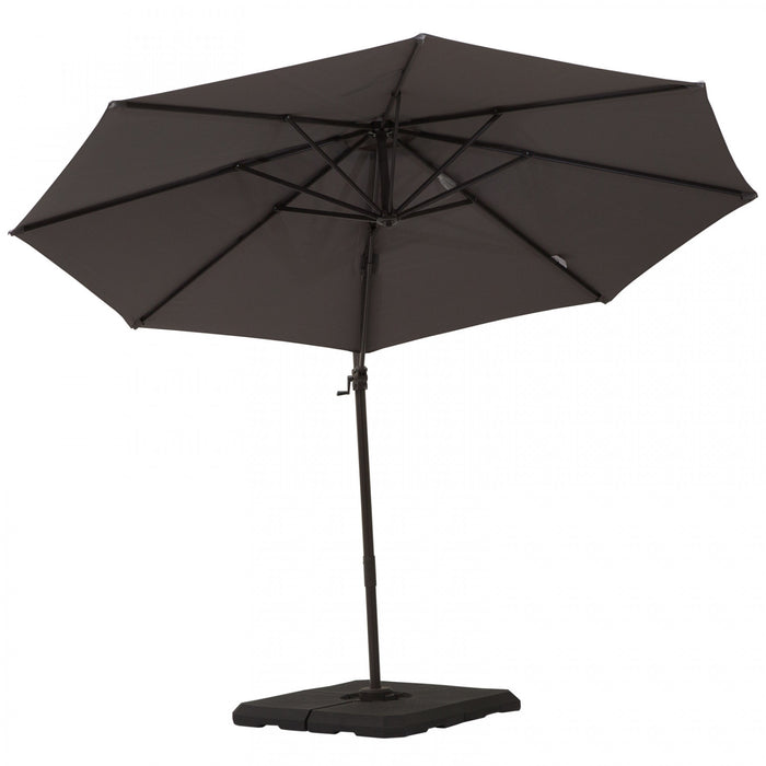 Outsunny 10ft Cantilever Patio Umbrella With 360° Rotation, Grey