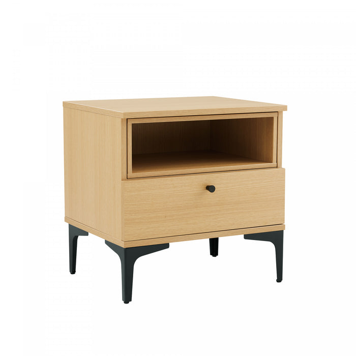 Amara Modern 20\" Nightstand in Light Oak (1-Drawer)