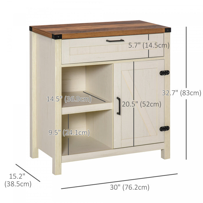 HOMCOM Sideboard Buffet Cabinet, Farmhouse Kitchen Storage Cabinet
