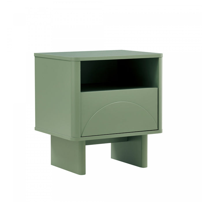 Ella Modern 20\" Nightstand in Sage Green (1-Drawer)