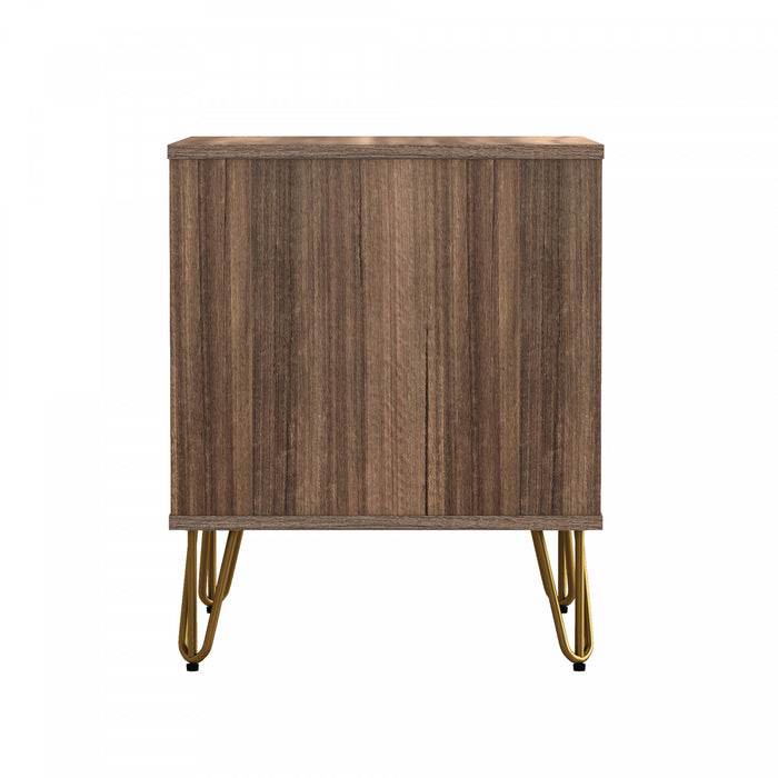 Avira Mid-Century Modern 20\" Nightstand in Brown (2-Drawer)