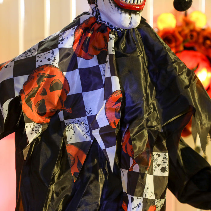 Outsunny Life Size Halloween Animated Clown, Scary Halloween Decorations