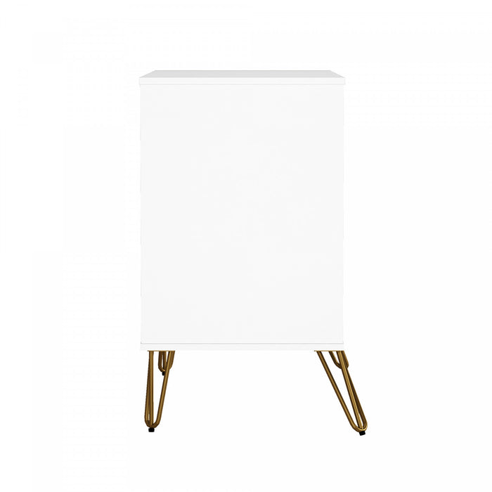 Avira Mid-Century Modern 35\" Dresser in White (3-Drawer)