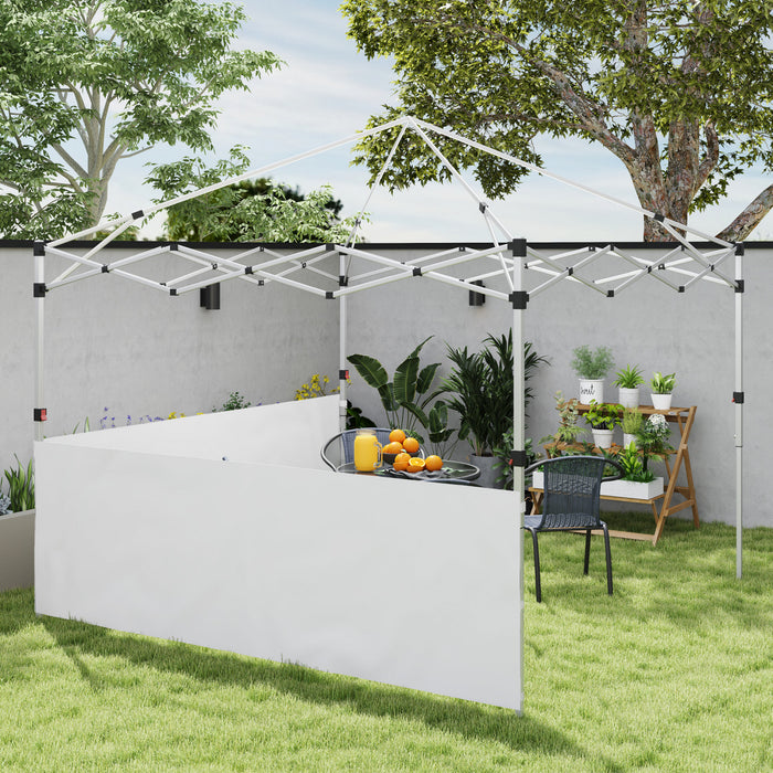 Outsunny 2 Pcs Canopy Half Walls For 10' X 10' Or 10' X 20' Canopy, White