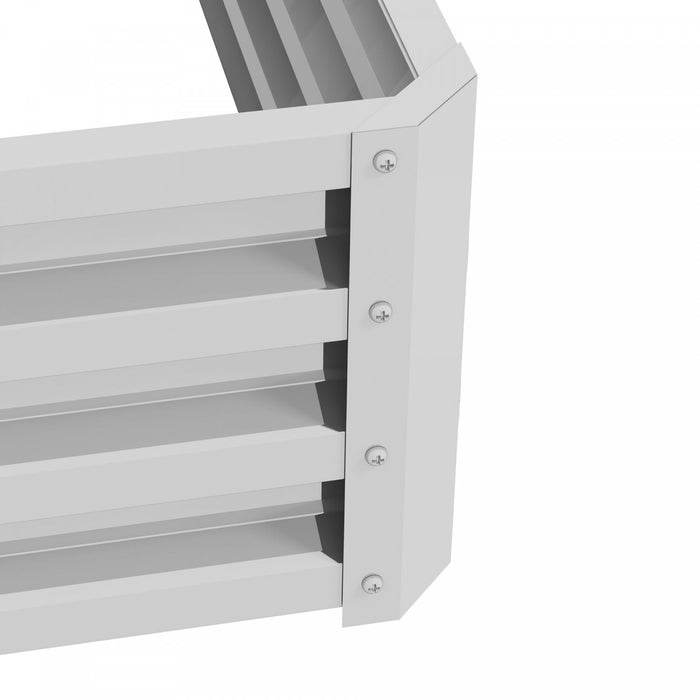 Outsunny 2 Tier Raised Garden Bed, 47\" X 40\" X 23'' Galvanized Steel Planter Box For Vegetables, Flowers And Herbs, Silver