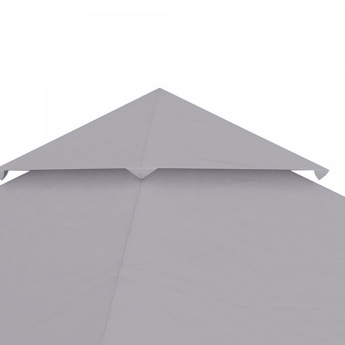 Outsunny 10' X 10' Gazebo Replacement Canopy Cover, 2-tier Gazebo Roof Replacement (top Only), Light Grey