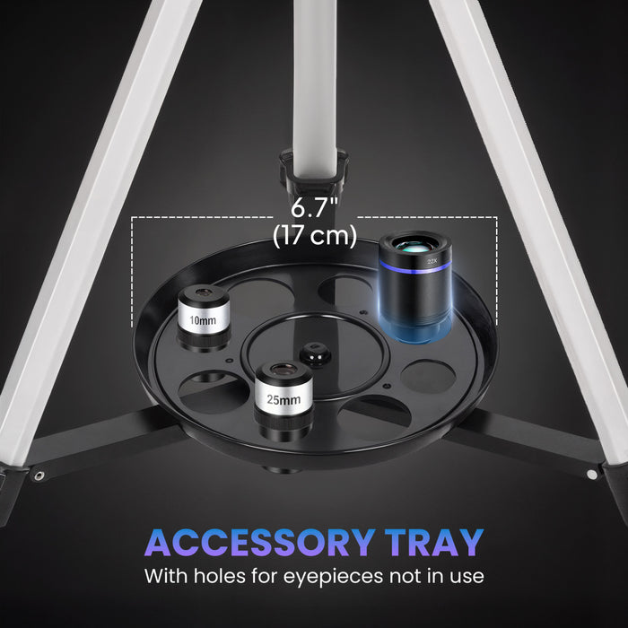 Outsunny Telescope for Adults and Beginners, 70 mm Aperture Portable 400 mm Refractor Telescope with 40X/16X Magnification, Adjustable Tripod, Carry Bag for Travel, White