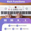 Costway 61 Key Keyboard Piano for Beginners,Electric Portable Digital Piano with Music Stand White