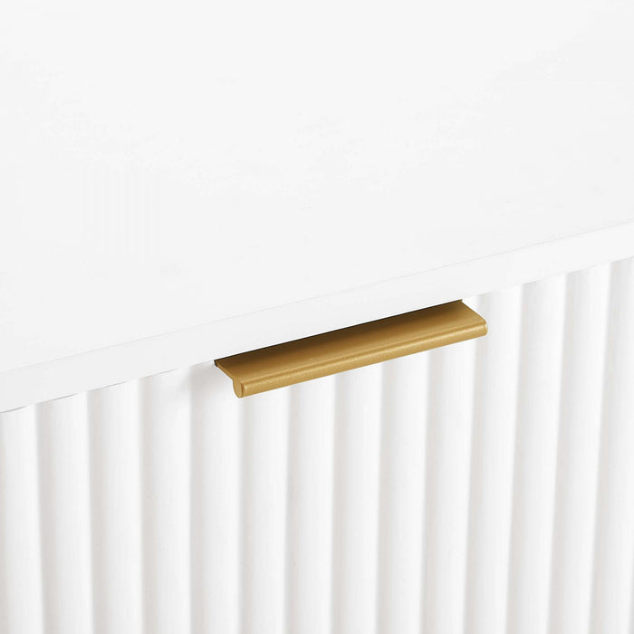 Dumbo Modern 20\" Fluted Nightstand in White (1-Drawer)