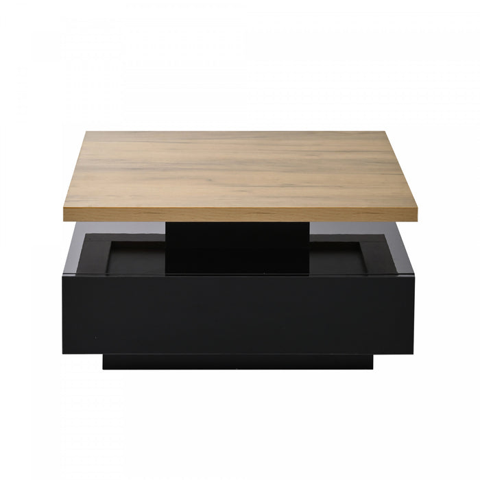 Liam Rotating Coffee Table with 360° Swivel Top,Black