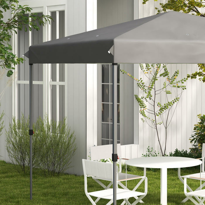 Outsunny 10x10ft Height Adjustable Pop Up Canopy Tent W/ 1-button Push
