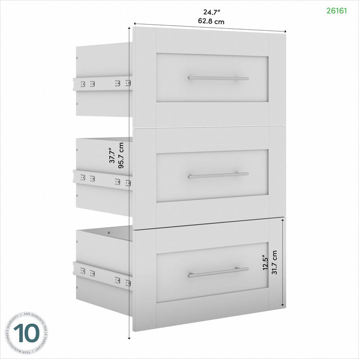 Bestar Pur 3 Drawer Set for 36 W Closet Organizer - White