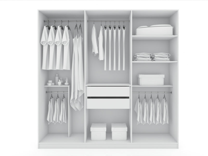 Gramercy Contemporary Modern 82\" Wardrobe Closet in White